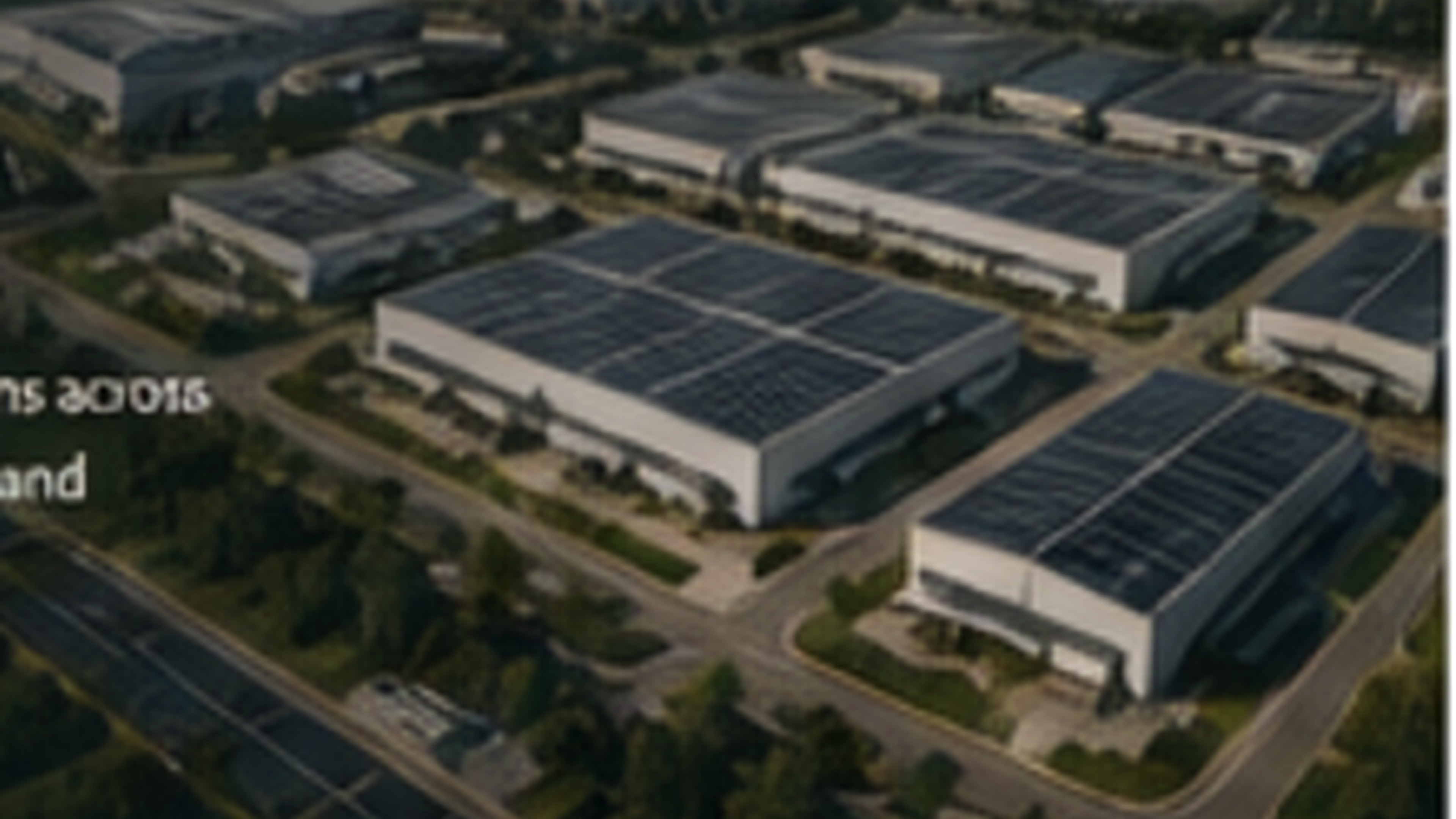 Industrial rooftops with large commercial solar arrays