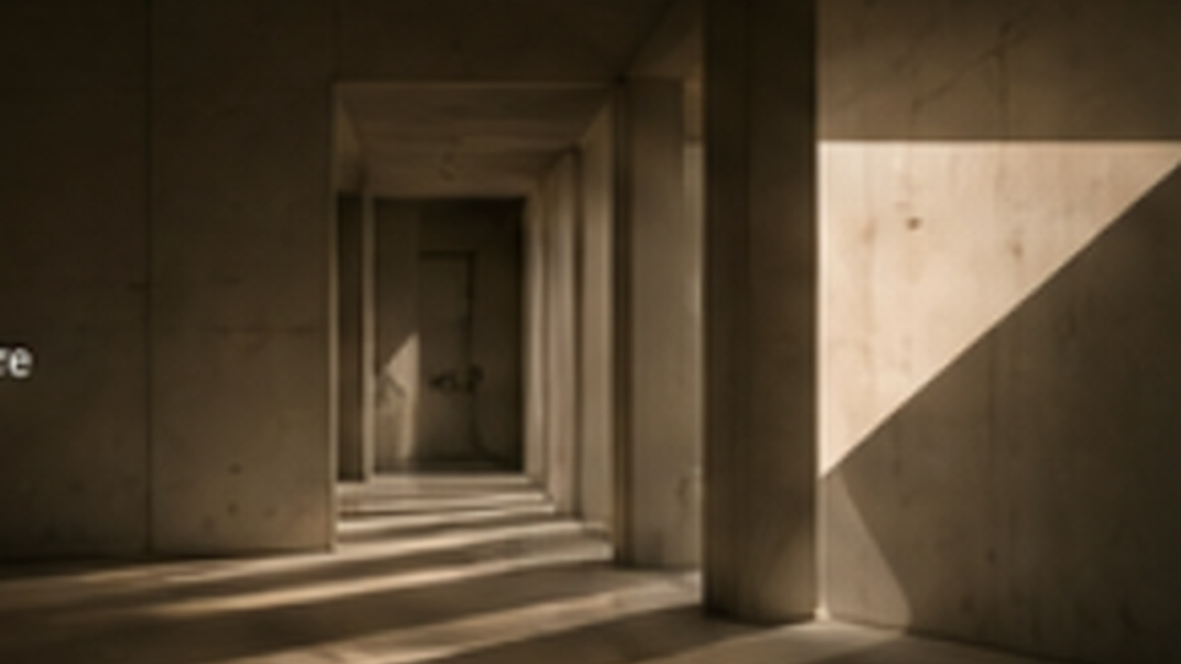 Institutional architectural corridor with controlled daylight