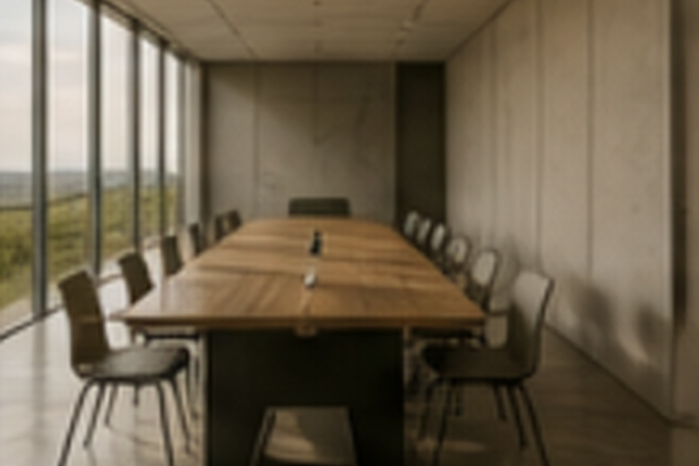 Institutional boardroom prepared for a commercial energy discussion