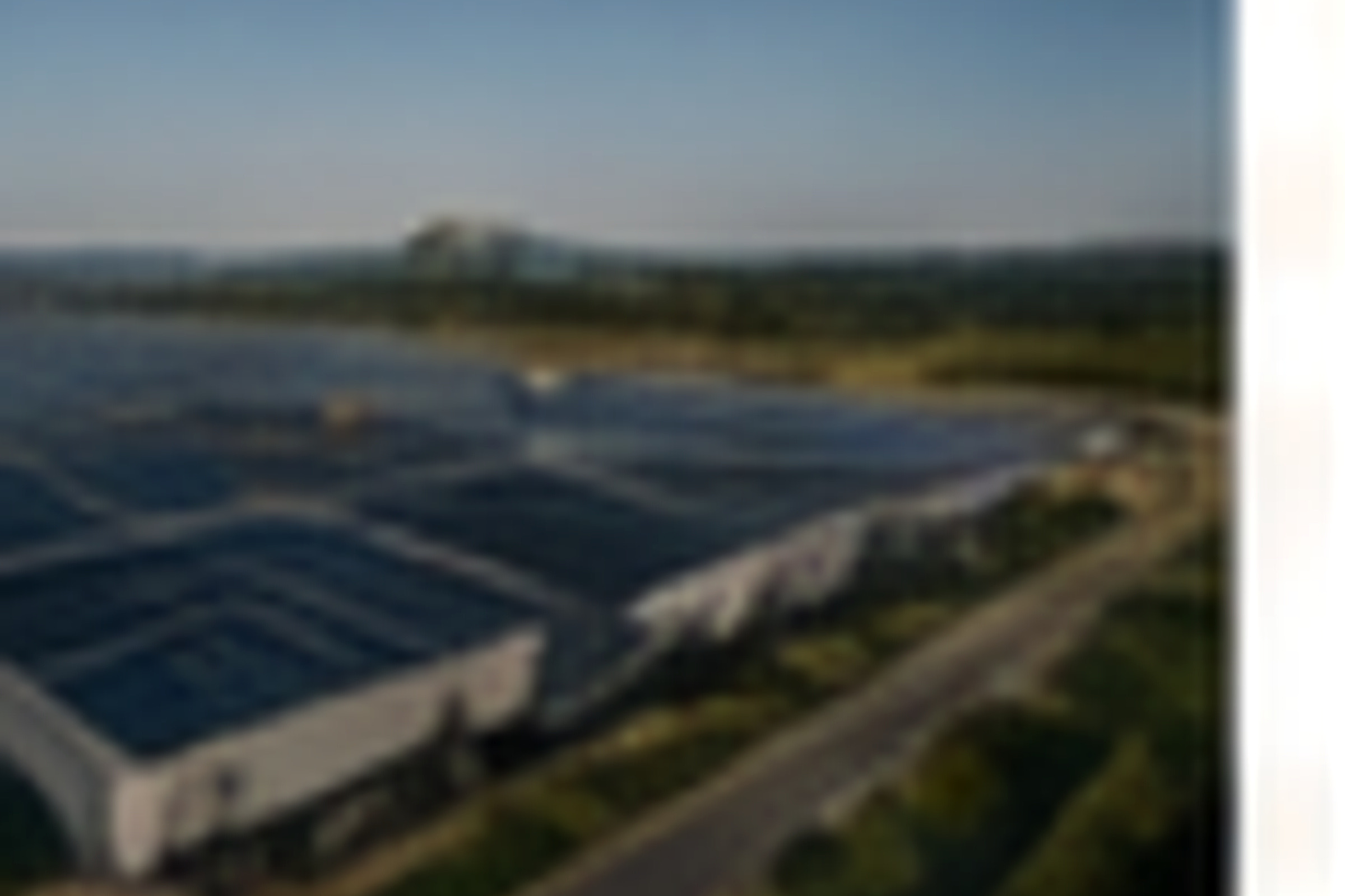Infrastructure-scale solar array near civic buildings