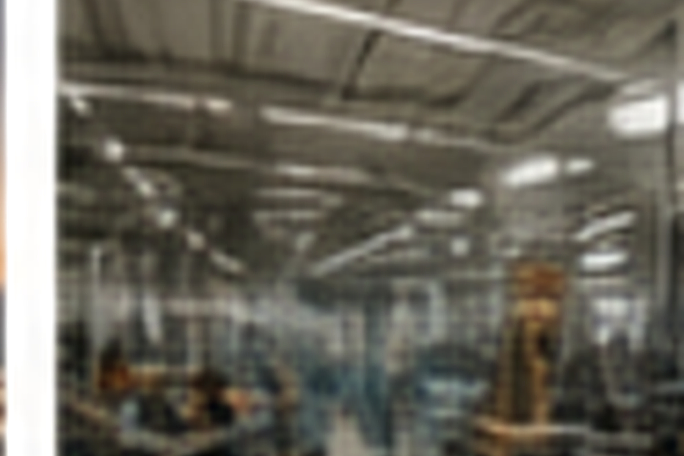 Solar module production line inside an industrial facility