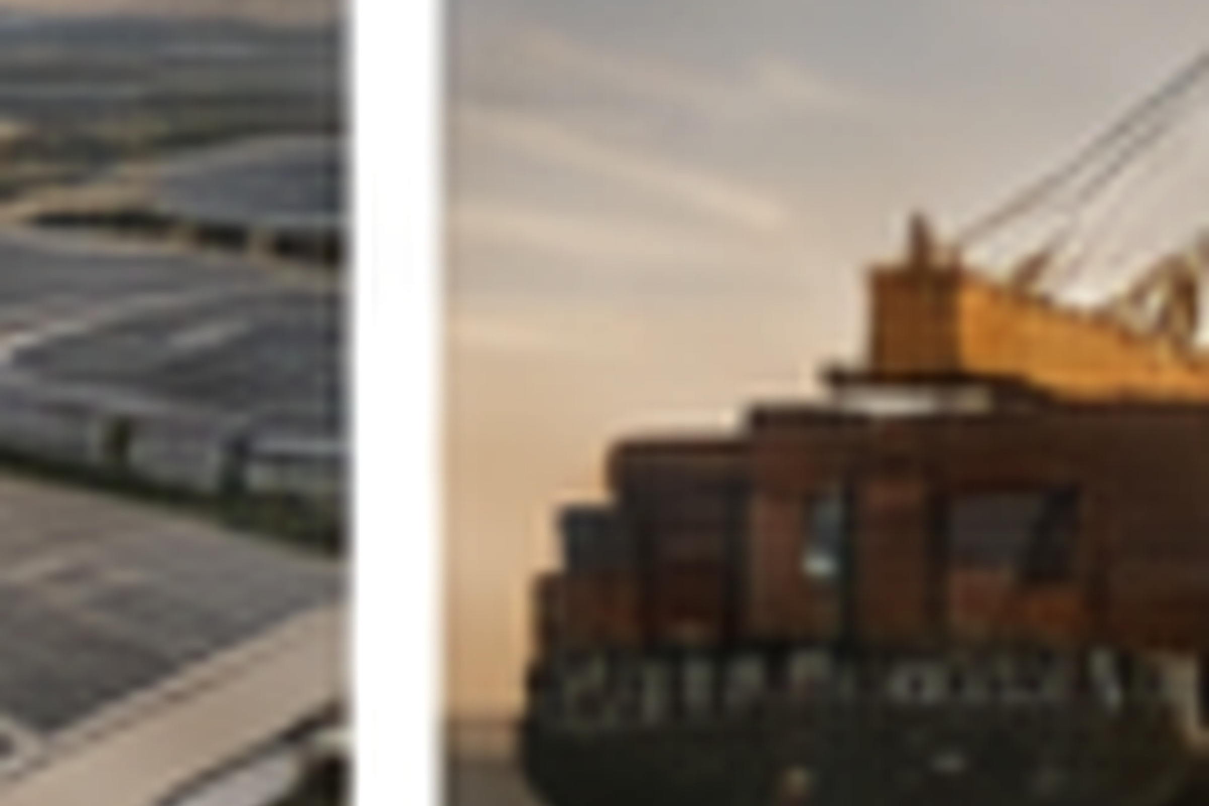 Port logistics area with container movement for industrial supply